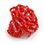 Carrot Red/ Pink Glass Bead Flower Stretch Ring - 40mm Diameter - view 5