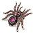 Oversized Purplt Crystal Spider Stretch Cocktail Ring In Silver Tone Metal - Size 7/8 - view 4