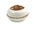 White Enamel Dome Shaped Stretch Cocktail Ring In Gold Plating - 2cm Length - Size 7/8
