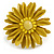 Yellow Leather Daisy Flower Ring - 40mm D - Adjustable - view 3