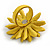 Yellow Leather Daisy Flower Ring - 40mm D - Adjustable - view 5