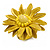 Yellow Leather Daisy Flower Ring - 40mm D - Adjustable - view 7