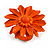 Bright Orange Leather Daisy Flower Ring - 40mm D - Adjustable - view 6