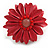 Red Leather Daisy Flower Ring - 40mm D - Adjustable - view 3