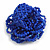Blue Glass Bead Flower Stretch Ring - 40mm Diameter - view 5