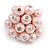 Pale Pink Faux Pearl Bead Cluster Ring in Silver Tone Metal - Adjustable 7/8 - view 3