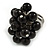 Black Faux Pearl Bead Cluster Ring in Silver Tone Metal - Adjustable 7/8 - view 3
