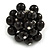 Black Faux Pearl Bead Cluster Ring in Silver Tone Metal - Adjustable 7/8 - view 4