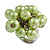 Pea Green Faux Pearl Bead Cluster Ring in Silver Tone Metal - Adjustable 7/8 - view 4