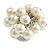 Light Cream Faux Pearl Bead Cluster Ring in Silver Tone Metal - Adjustable 7/8 - view 5