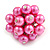 Pink Faux Pearl Bead Cluster Ring in Silver Tone Metal - Adjustable 7/8 - view 4