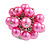 Pink Faux Pearl Bead Cluster Ring in Silver Tone Metal - Adjustable 7/8 - view 6