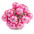 Pink Faux Pearl Bead Cluster Ring in Silver Tone Metal - Adjustable 7/8 - view 7