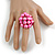 Pink Faux Pearl Bead Cluster Ring in Silver Tone Metal - Adjustable 7/8 - view 3