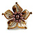 Brown Shell and Faux Pearl Flower Rings (Silver Tone) - 50mm Diameter - Size 7/8 Adjustable