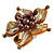 Brown Shell and Faux Pearl Flower Rings (Silver Tone) - 50mm Diameter - Size 7/8 Adjustable - view 6