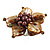 Brown Shell and Faux Pearl Flower Rings (Silver Tone) - 50mm Diameter - Size 7/8 Adjustable - view 7