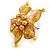 Antique Yellow Shell and Faux Pearl Flower Rings (Silver Tone) - 50mm Diameter - Size 7/8 Adjustable - view 4