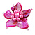 Fuchsia Shell and Pink Faux Pearl Flower Rings (Silver Tone) - 50mm Diameter - Size 7/8 Adjustable - view 5
