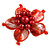 Red Shell and Faux Pearl Flower Rings (Silver Tone) - 50mm Diameter - Size 7/8 Adjustable - view 6