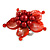 Red Shell and Faux Pearl Flower Rings (Silver Tone) - 50mm Diameter - Size 7/8 Adjustable - view 7