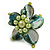 Green Shell and Light Green Faux Pearl Flower Rings (Silver Tone) - 50mm Diameter - Size 7/8 Adjustable - view 4