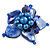 Blue Shell and Faux Pearl Flower Rings (Silver Tone) - 50mm Diameter - Size 7/8 Adjustable - view 6