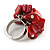 Red Sea Shell Nugget Cluster Silver Tone Ring - 7/8 Size - Adjustable - view 5