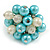 Light Blue/ Cream Faux Pearl Bead Cluster Ring in Silver Tone Metal - Adjustable 7/8 - view 5