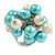 Light Blue/ Cream Faux Pearl Bead Cluster Ring in Silver Tone Metal - Adjustable 7/8 - view 4