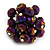 Chameleon Purple Glass Bead Cluster Ring in Silver Tone Metal - Adjustable 7/8 - view 4