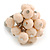 Milky Pink Glass Bead Cluster Ring in Silver Tone Metal - Adjustable 7/8 - view 4