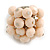Milky Pink Glass Bead Cluster Ring in Silver Tone Metal - Adjustable 7/8 - view 5