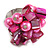 Shell Nugget and Faux Pearl Cluster Bead Silver Tone Ring in Pink - 7/8 Size - Adjustable - view 5