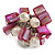 Deep Pink Sea Shell Nugget and Cream Faux Freshwater Pearl Cluster Silver Tone Ring - 7/8 Size - Adjustable - view 2