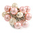 Light Pink/ Cream Faux Pearl Bead Cluster Ring in Silver Tone Metal - Adjustable 7/8 - view 2