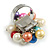 Multicoloured Faux Pearl Bead Cluster Ring in Silver Tone Metal - Adjustable 7/8 - view 5