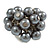 Grey Faux Pearl Bead Cluster Ring in Silver Tone Metal - Adjustable 7/8 - view 2