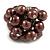 Brown Faux Pearl Bead Cluster Ring in Silver Tone Metal - Adjustable 7/8 - view 5