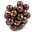 Brown Faux Pearl Bead Cluster Ring in Silver Tone Metal - Adjustable 7/8 - view 2