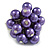 Purple Faux Pearl Bead Cluster Ring in Silver Tone Metal - Adjustable 7/8 - view 5