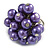 Purple Faux Pearl Bead Cluster Ring in Silver Tone Metal - Adjustable 7/8 - view 2