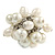 White Faux Pearl Bead Cluster Ring in Silver Tone Metal - Adjustable 7/8 - view 2