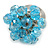 Light Blue Glass Bead Cluster Ring in Silver Tone Metal - Adjustable 7/8 - view 4