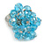 Light Blue Glass Bead Cluster Ring in Silver Tone Metal - Adjustable 7/8 - view 2