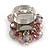 Plum Purple Glass Bead Cluster Ring in Silver Tone Metal - Adjustable 7/8 - view 4