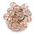 Light Pink Glass Bead Cluster Ring in Silver Tone Metal - Adjustable 7/8 - view 2