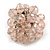 Light Pink Glass Bead Cluster Ring in Silver Tone Metal - Adjustable 7/8 - view 4