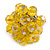 Lemon Yellow Glass Bead Cluster Ring in Silver Tone Metal - Adjustable 7/8 - view 5
