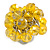 Lemon Yellow Glass Bead Cluster Ring in Silver Tone Metal - Adjustable 7/8 - view 7
